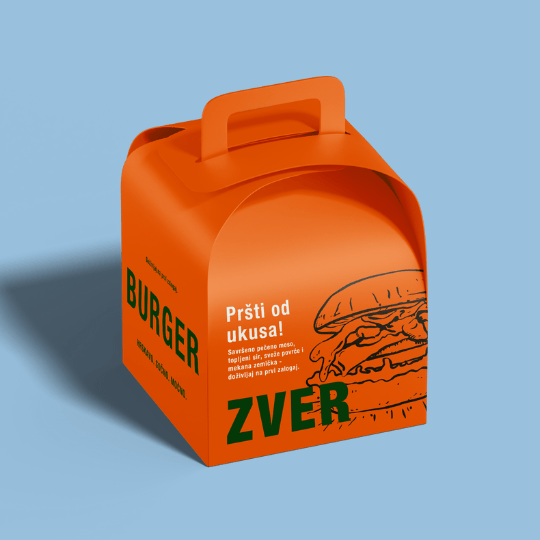 Kutija za burger ambalaža za burger dizajn karton proizvodnja kivi print